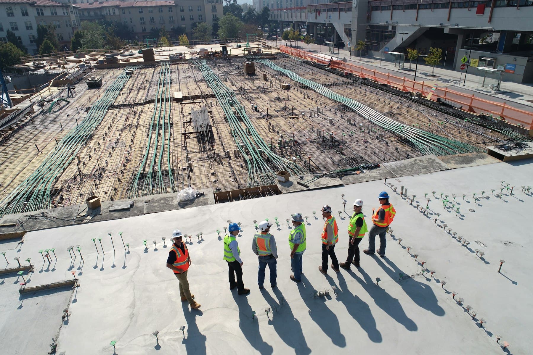 Active construction site at work